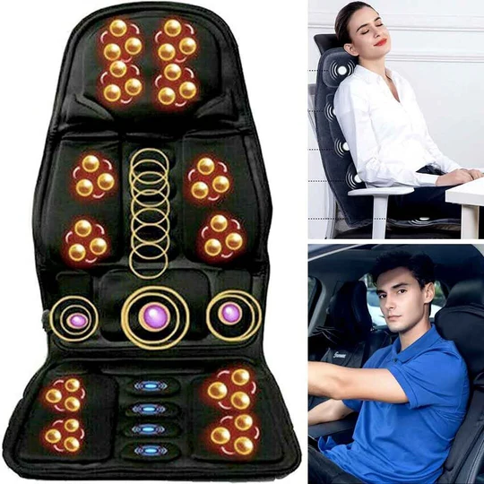 Almofada de Assento de Massagem com Oito Modos e Almofada Térmica para Pescoço e Costas para Uso em Carro e Casa | Lersk