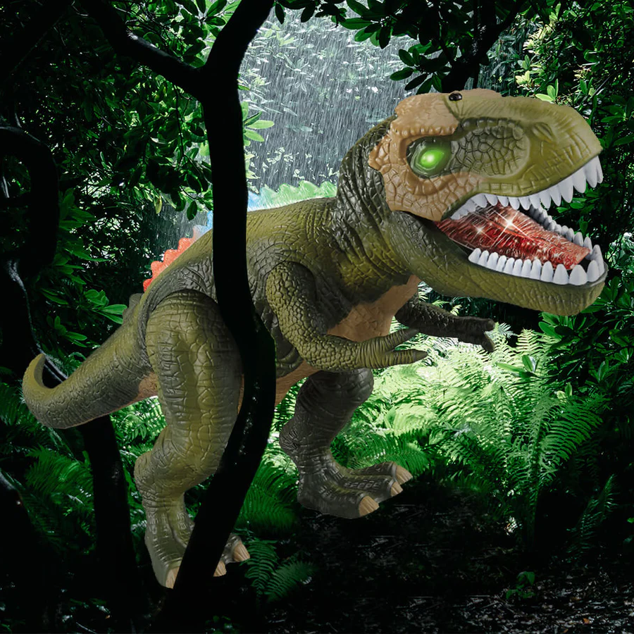 Juguete de dinosaurio con control remoto, luz y sonido de DinoAdventure | Lersk
