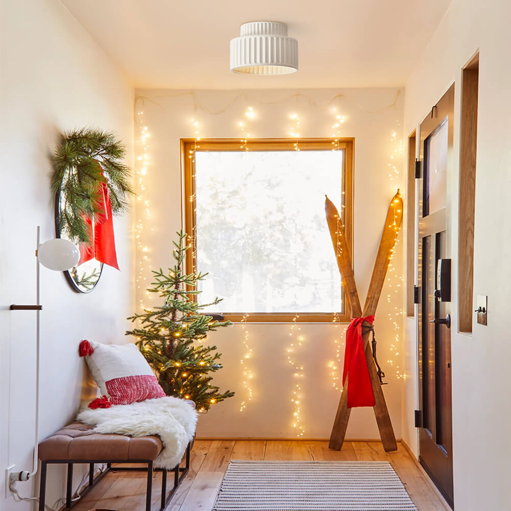 Luminara Tromme Semi Flush Loftlampe Cremefarvet Stoffront Én Lyskilde | Lersk