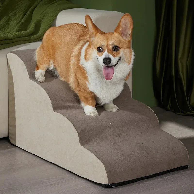 PetComfort Memory-Schaum-Hundetreppen Unterstützendes Stufensystem für kleine und ältere Hunde zum Erreichen höherer Betten | Lersk