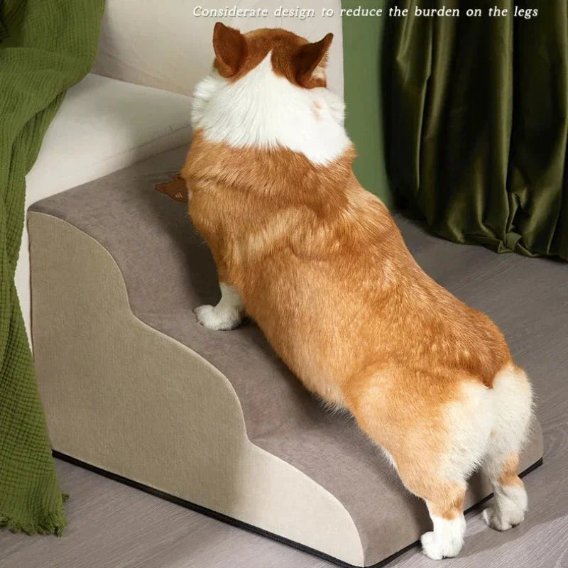 PetComfort Memory-Schaum-Hundetreppen Unterstützendes Stufensystem für kleine und ältere Hunde zum Erreichen höherer Betten | Lersk