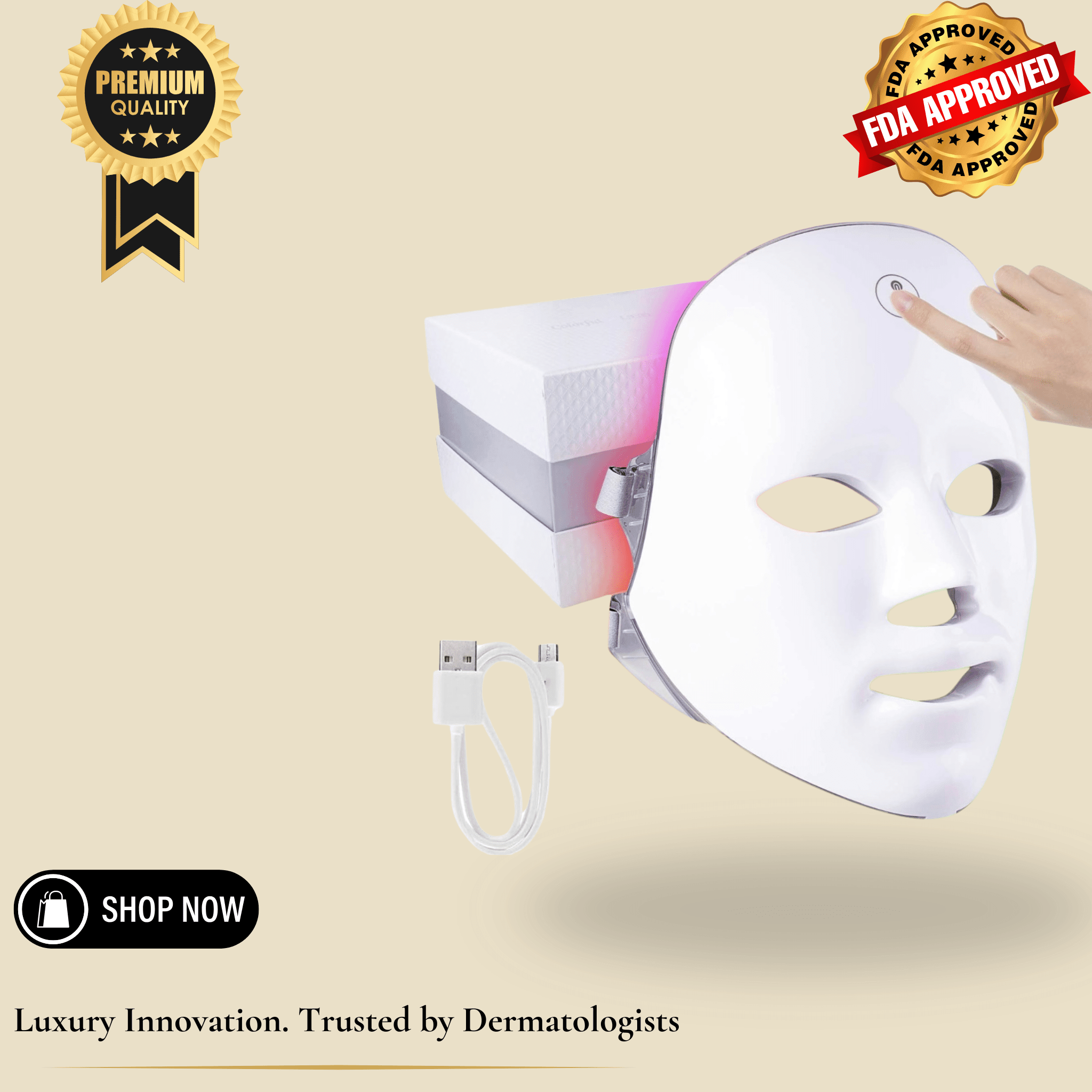 Photon Therapy Mask For Aging Skin Brightens Tightens Firms | Lersk