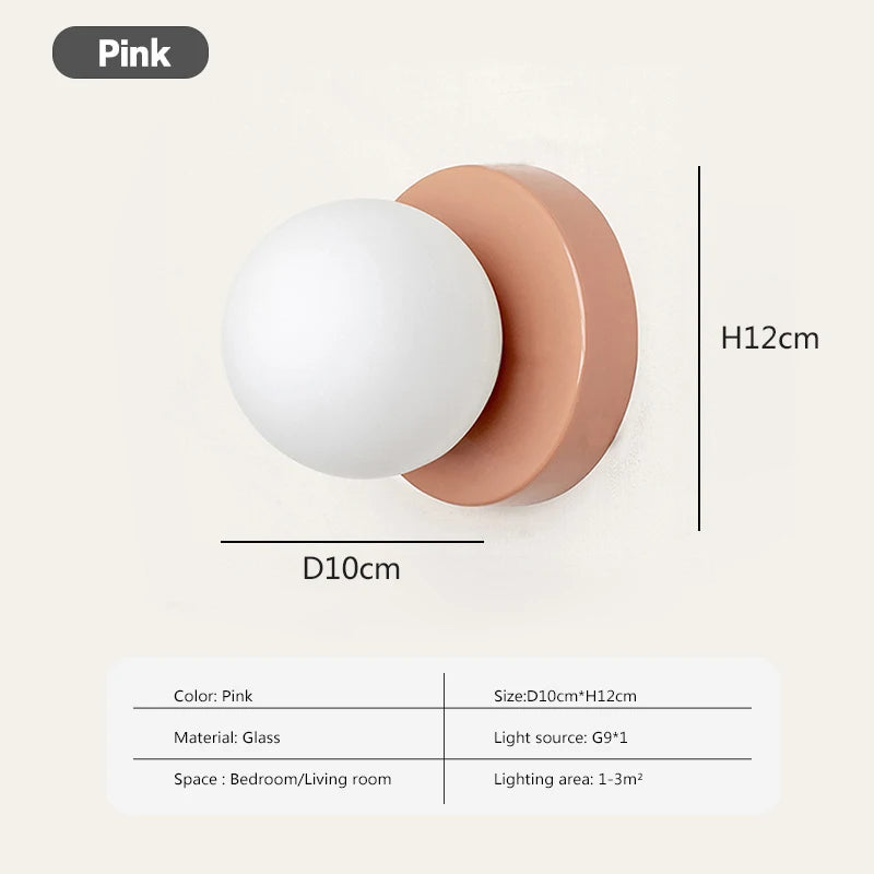 Nordická LED skleněná nástěnná lampa Elegantní minimalistické nástěnné svítidlo se základnou G9 do ložnice | Lersk
