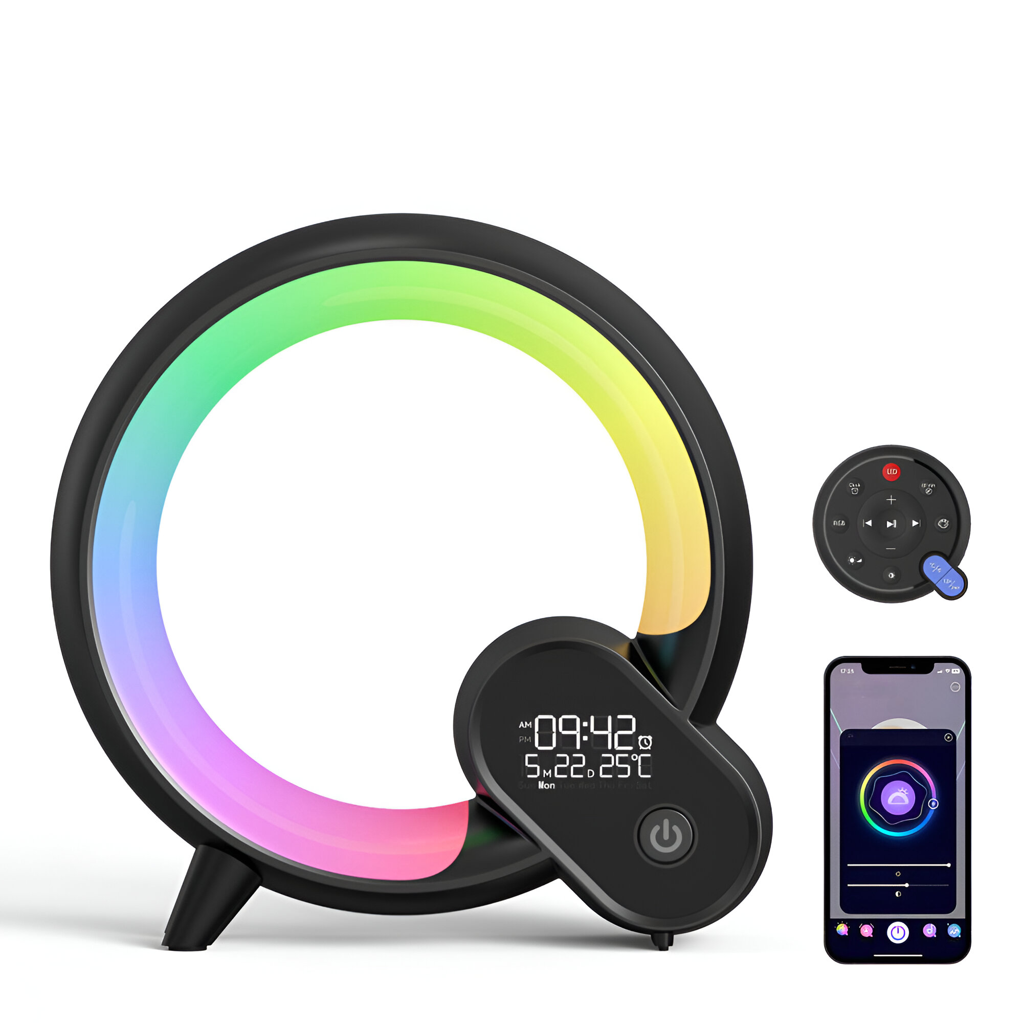 NovaLuxe 3-In-1 Bluetooth Speaker Alarm Clock Lamp With Ambient Lighting | Lersk