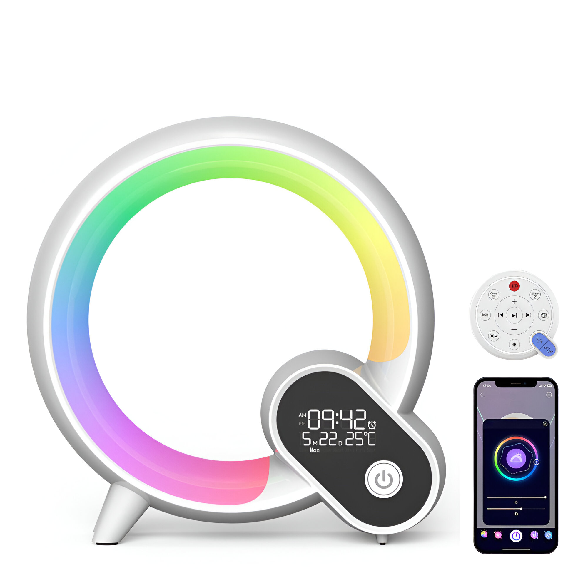 NovaLuxe 3-In-1 Bluetooth Speaker Alarm Clock Lamp With Ambient Lighting | Lersk