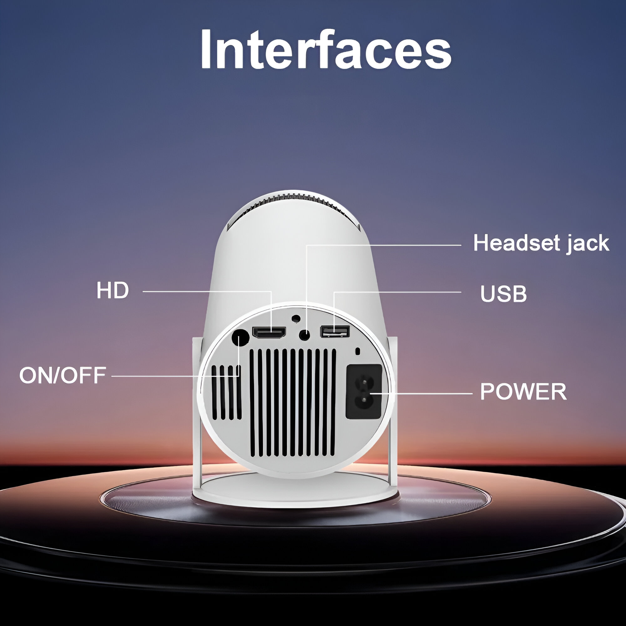 Projetor de Vídeo Mini Wi-Fi 6 com Bluetooth 5.0 | Lersk
