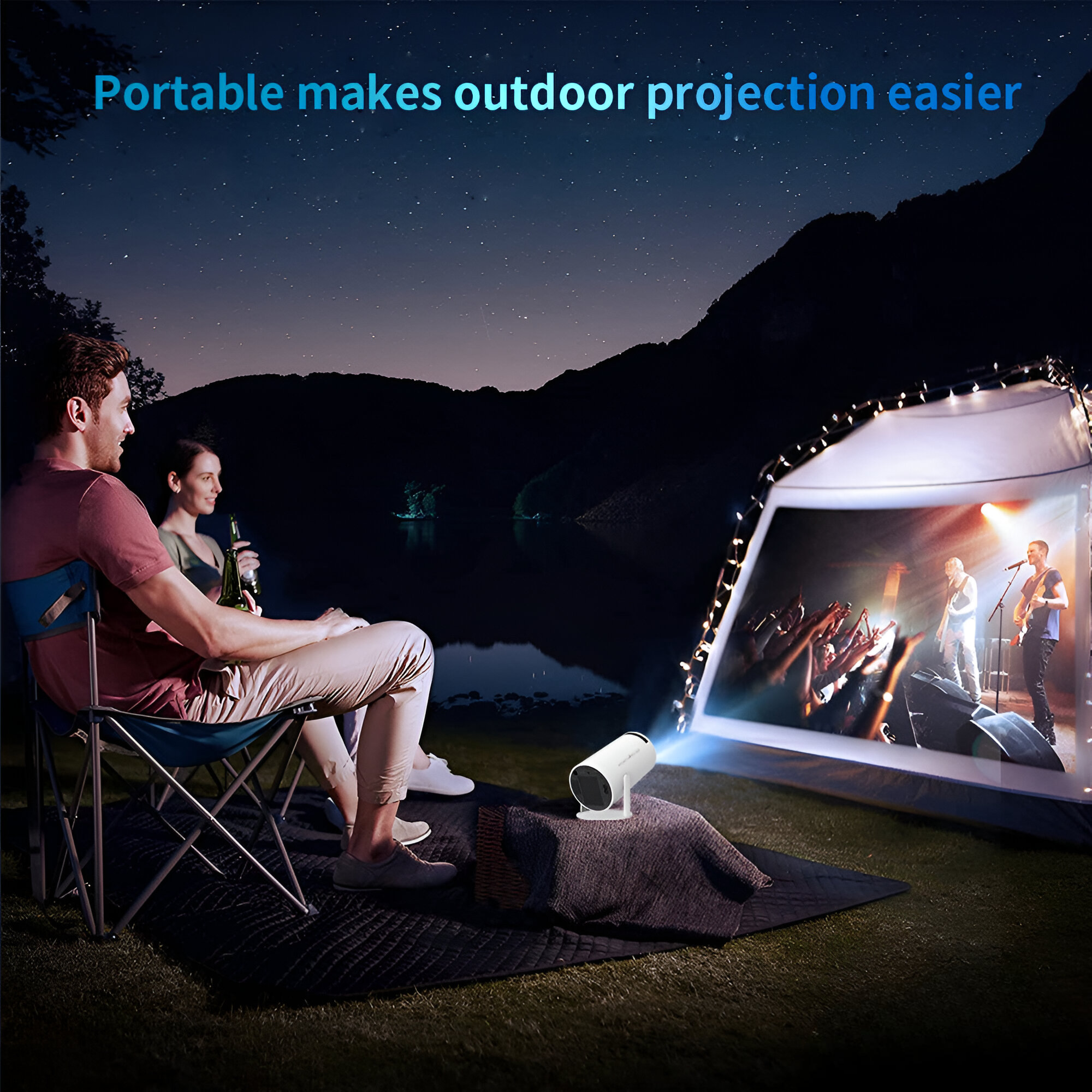 Projetor de Vídeo Mini Wi-Fi 6 com Bluetooth 5.0 | Lersk