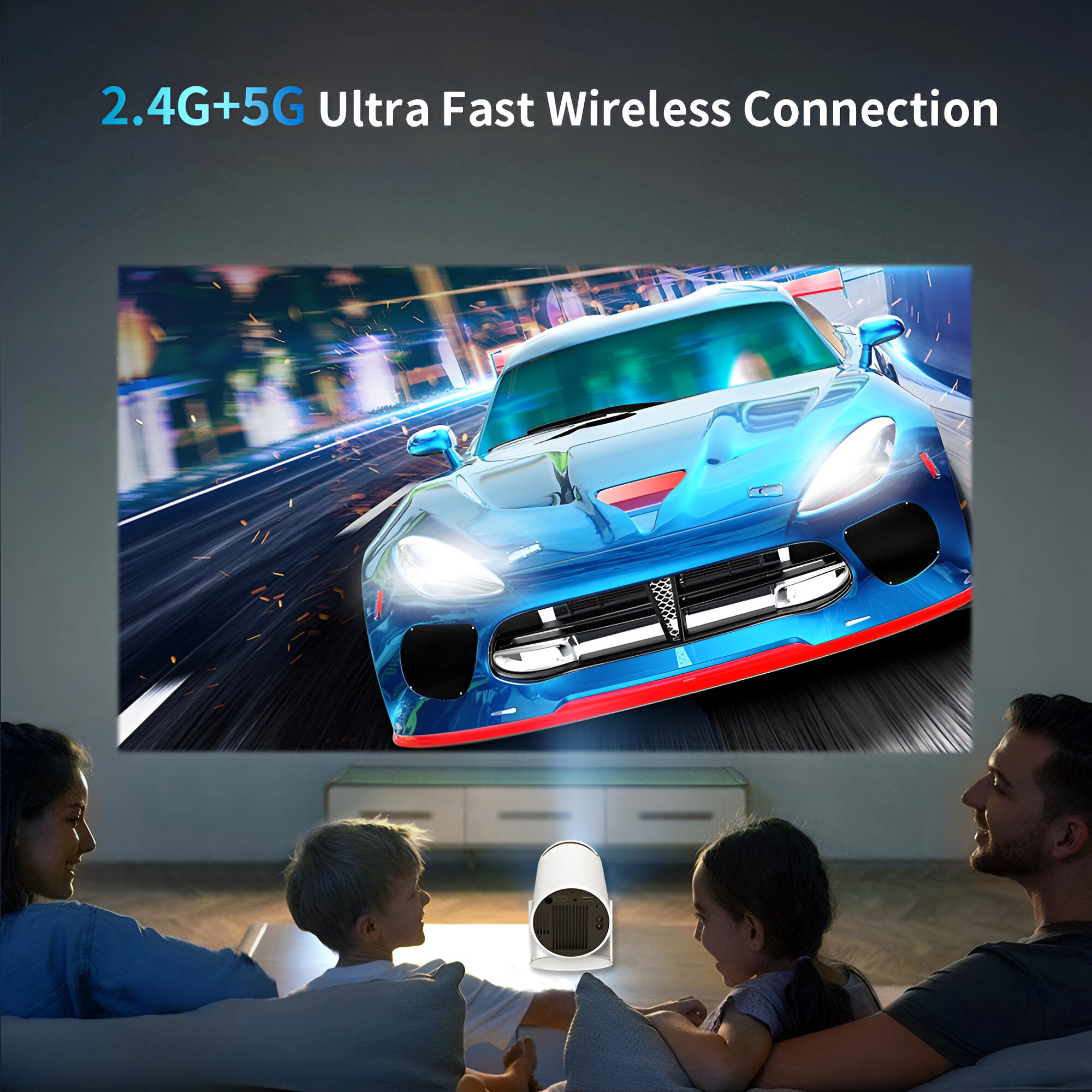 Projetor de Vídeo Mini Wi-Fi 6 com Bluetooth 5.0 | Lersk