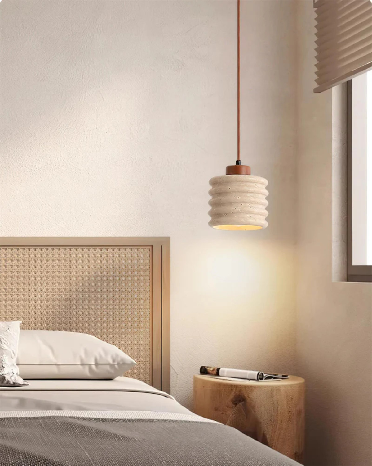 LumaVell Japandi Pendant Light With Wavy Ceramic Shade | Lersk