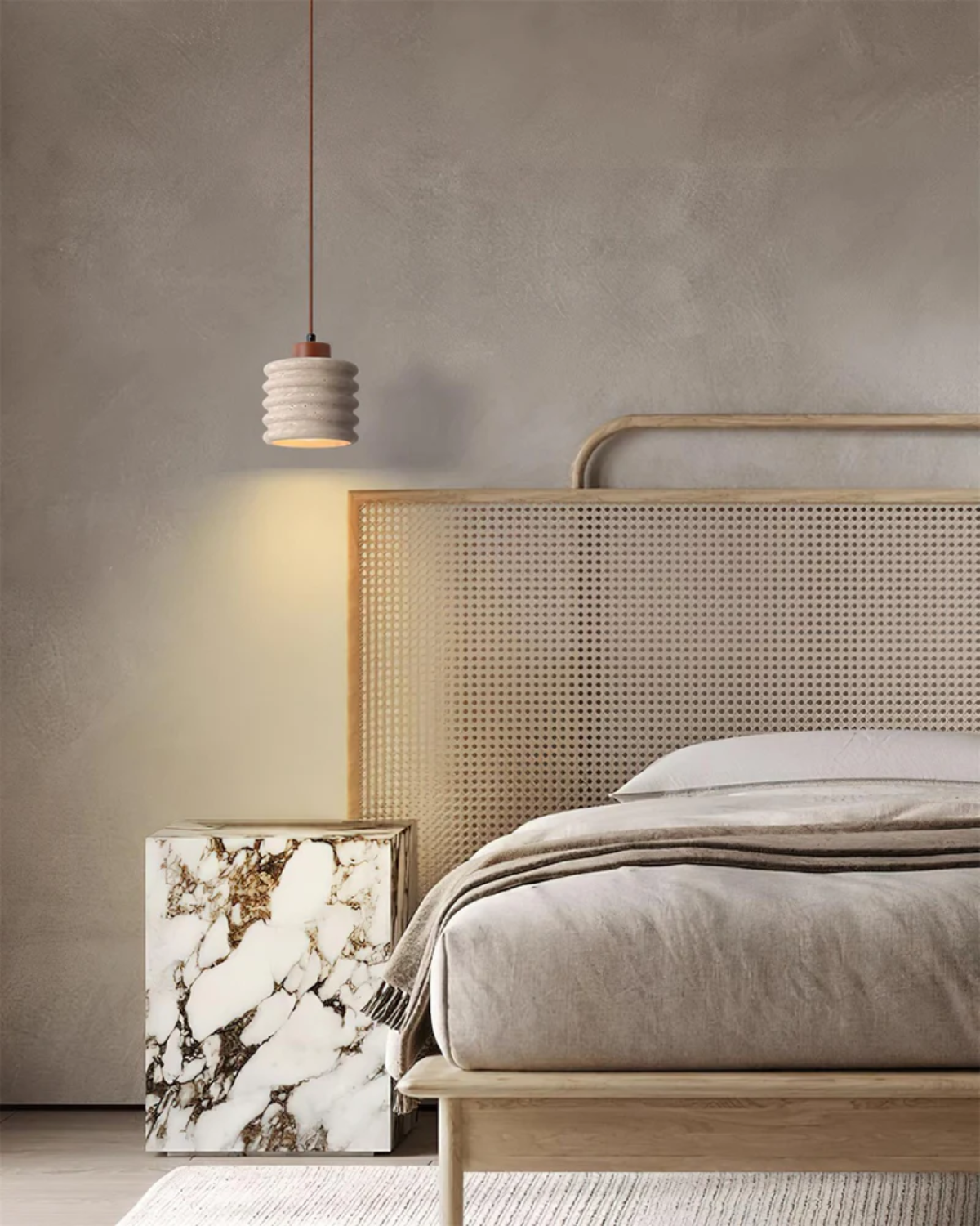 LumaVell Japandi Pendant Light With Wavy Ceramic Shade | Lersk