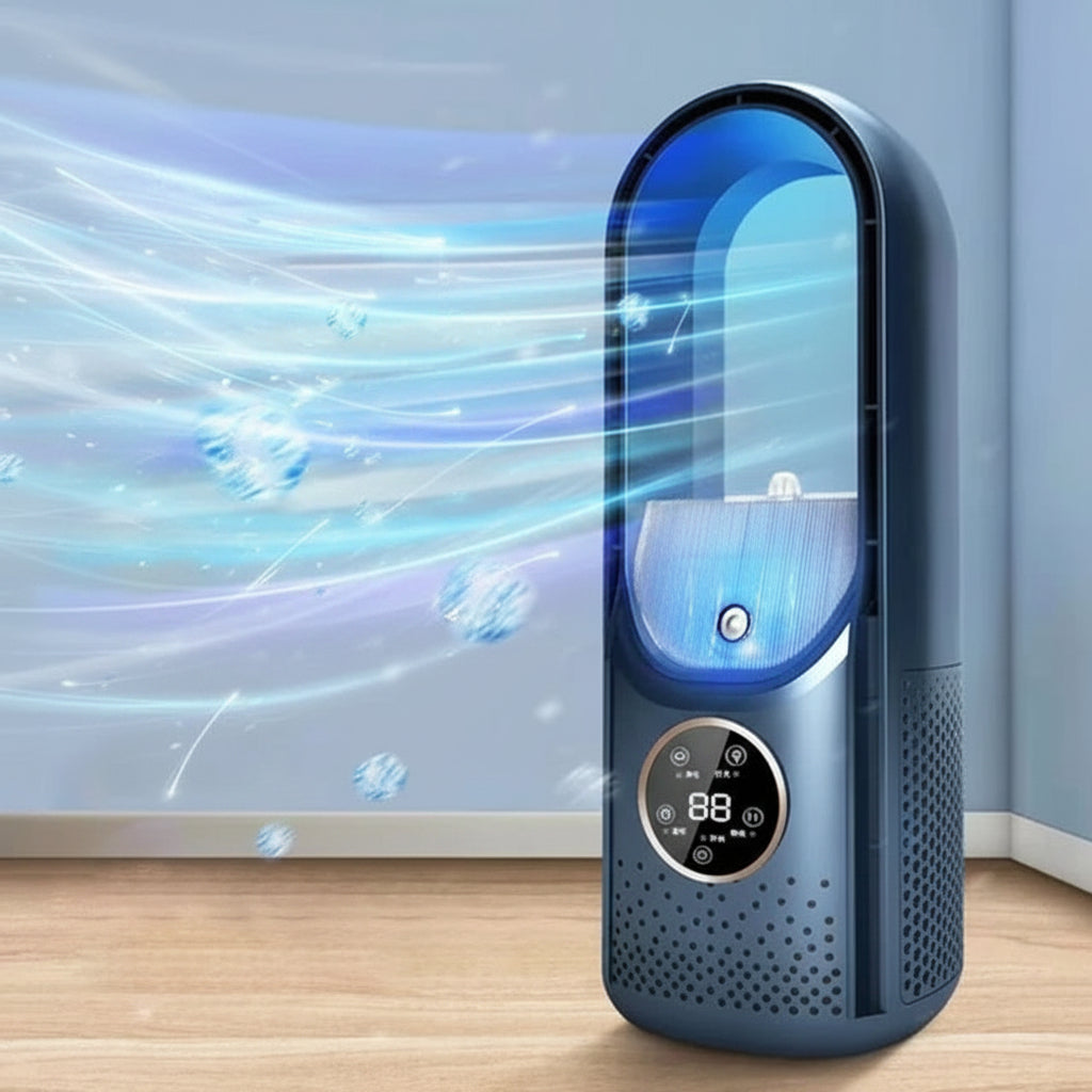 Přenosná klimatizace s odpařovacím chlazením bezlopatkový ventilátor | Lersk