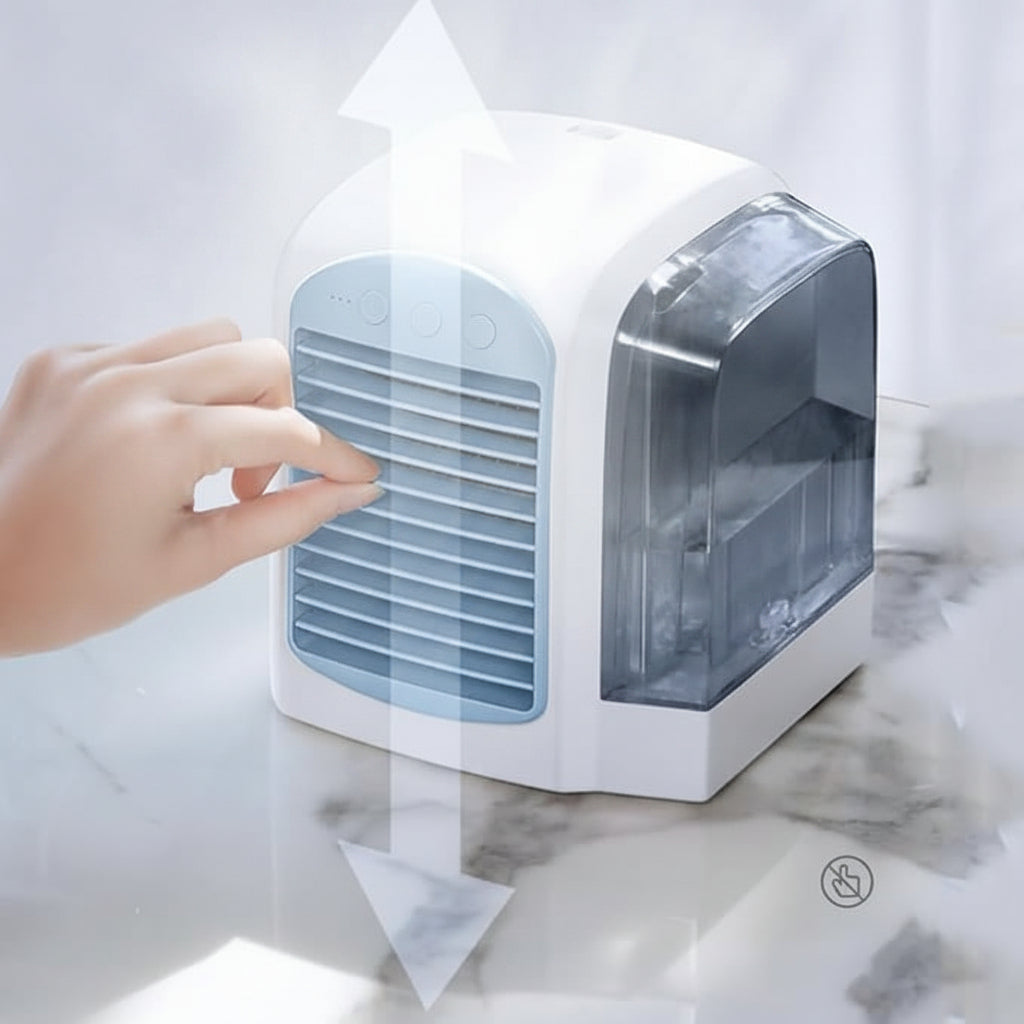 Přenosný mini ventilátor s ochlazovačem vzduchu a oscilací | Lersk