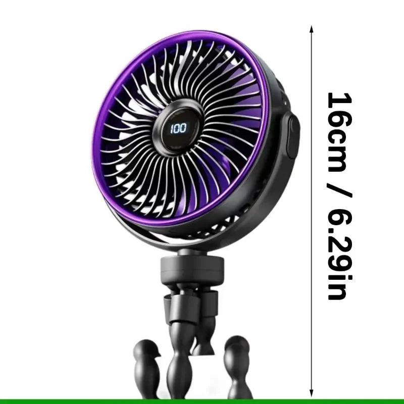 Ventilatore portatile a batteria con clip, regolabile e pieghevole | Lersk