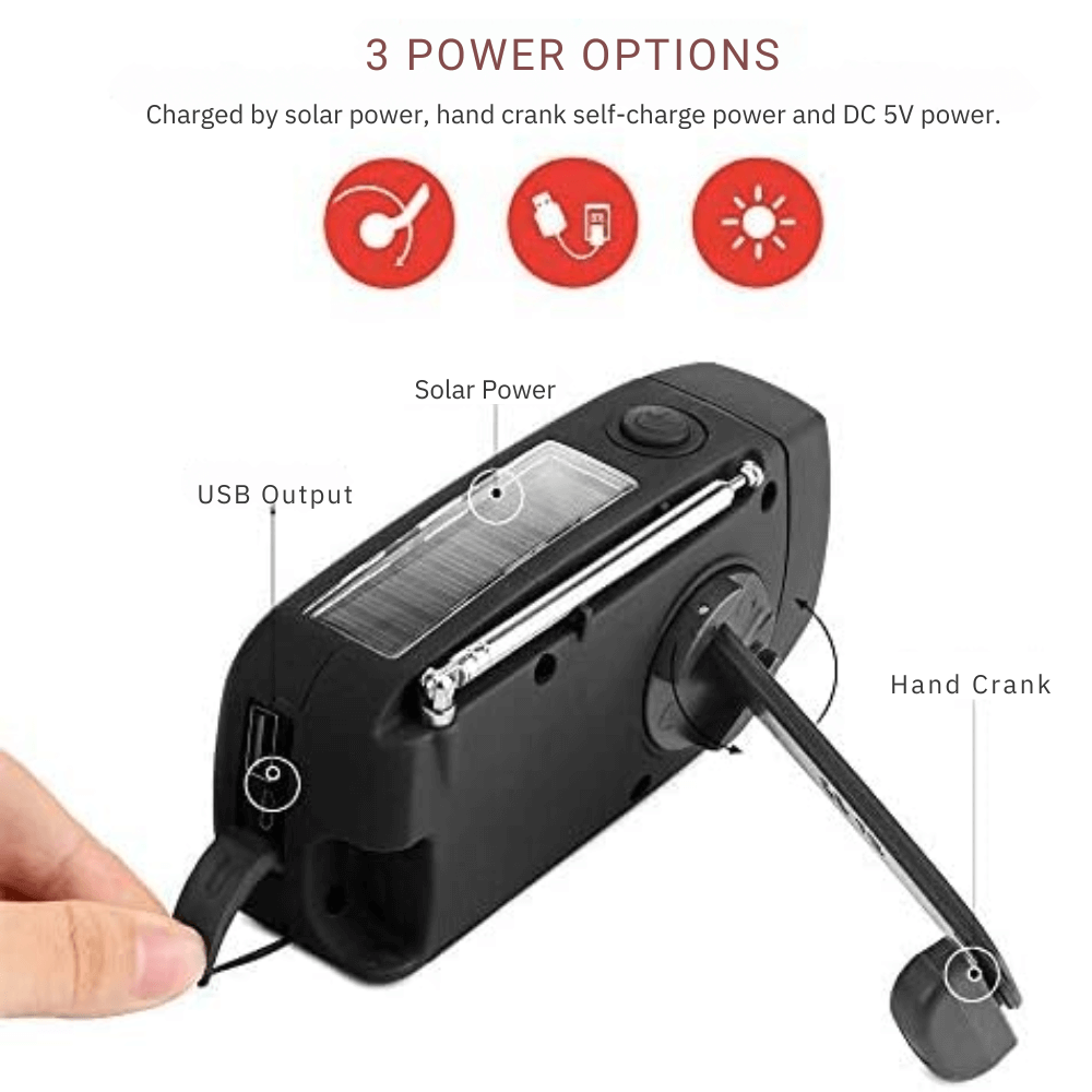 HavenLight Wind-Up Emergency Radio, AM/FM Plus Power Bank | Lersk