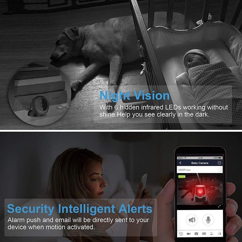 Nexara Mini WiFi Sikkerhedskamera 1080P HD Natvision 30 Fod Tovejskommunikation | Lersk