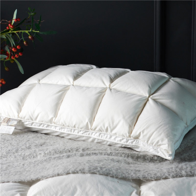 LumaNest Goose Down Pillow Set 2 Pack Natural Cotton | Lersk