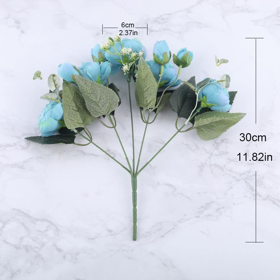 12-Inch Silk Faux Peonies, 9-Piece Artificial Flowers Set | Lersk
