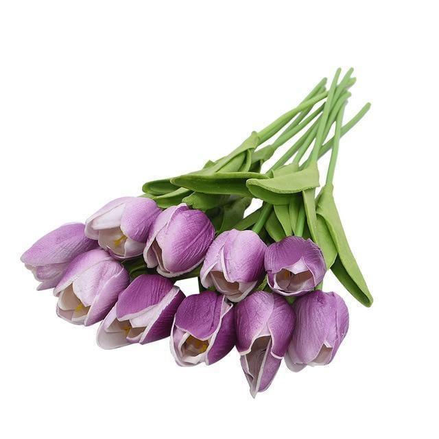 Set bouquet di fiori artificiali 10 pezzi tulipani finti | Lersk