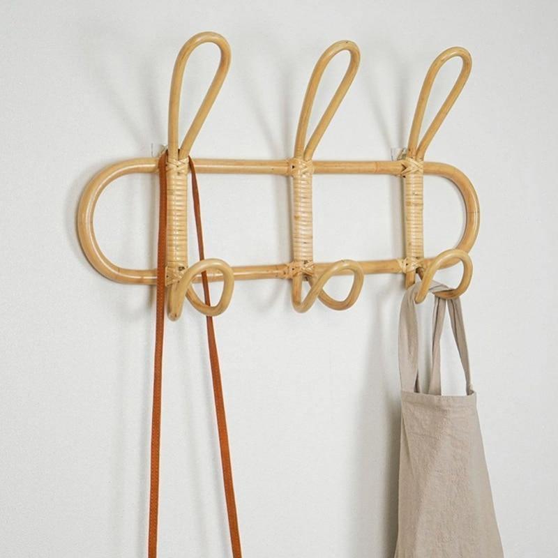Rattan 3-Hook Wall Hanger for Nursery and Bedroom Decor | Lersk