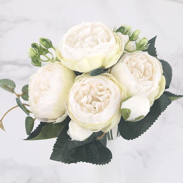 12-Inch Silk Faux Peonies, 9-Piece Artificial Flowers Set | Lersk