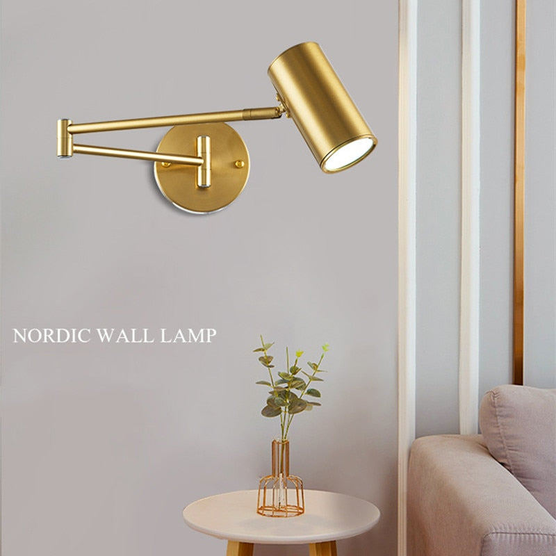 AeroLume Swivel Wall Sconce Iron With Brushed Brass Finish | Lersk