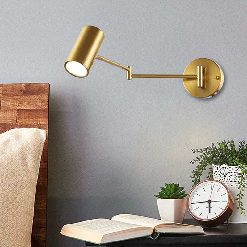 AeroLume Swivel Wall Sconce Iron With Brushed Brass Finish | Lersk