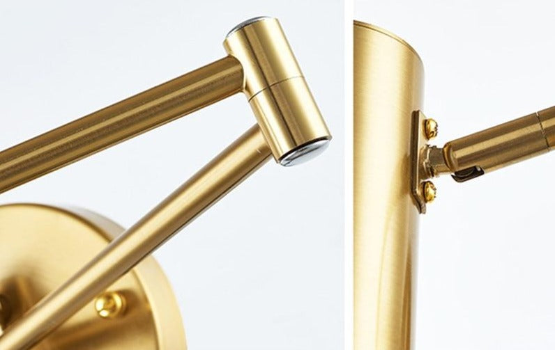 AeroLume Swivel Wall Sconce Iron With Brushed Brass Finish | Lersk