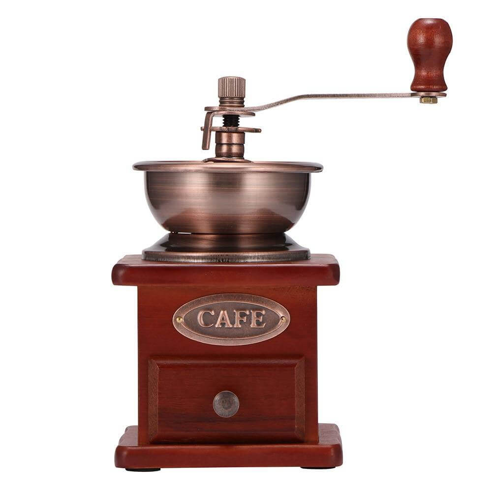 Antique Wooden Manual Coffee Grinder for Freshly Ground Coffee Beans, Classic Kitchen Tool | Lersk