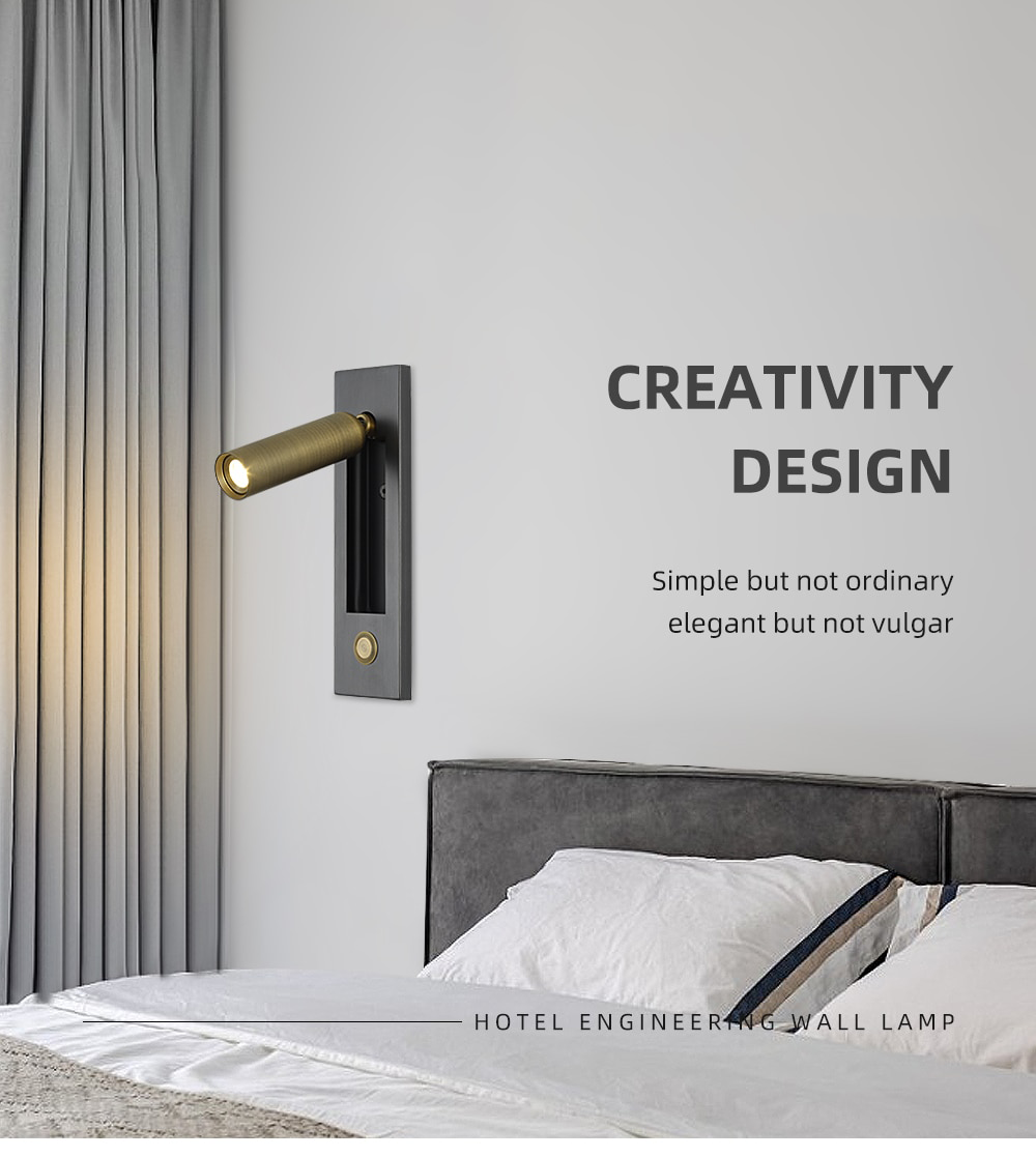 Koa | Recessed Push Switch LED Wall Lamp with Reading Light | Lersk
