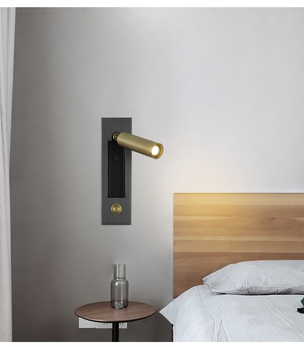 Koa | Recessed Push Switch LED Wall Lamp with Reading Light | Lersk