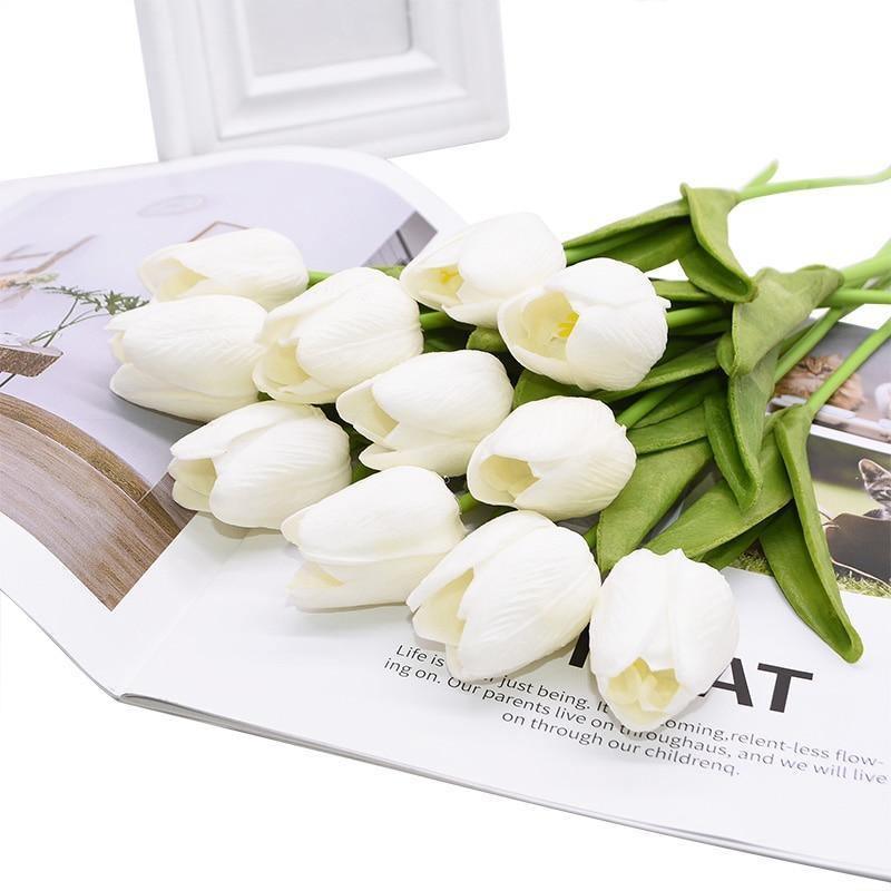 Set bouquet di fiori artificiali 10 pezzi tulipani finti | Lersk
