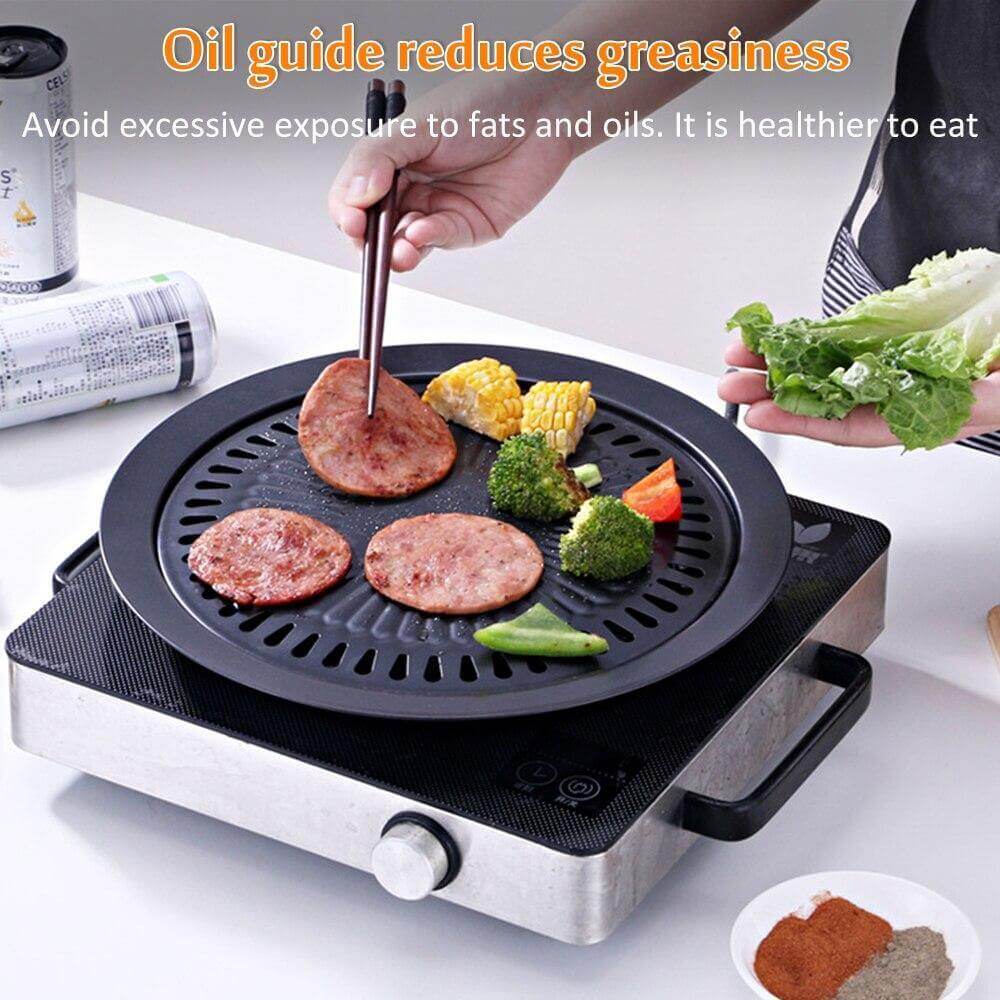 Korejská přenosná nepřilnavá grilovací pánev na BBQ pro snadné venkovní grilování a vaření v kempu | Lersk