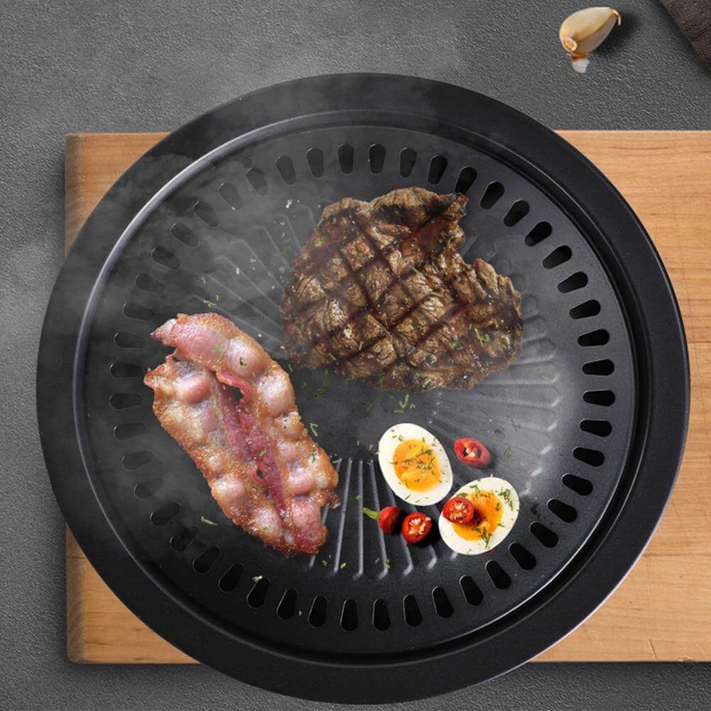 Korejská přenosná nepřilnavá grilovací pánev na BBQ pro snadné venkovní grilování a vaření v kempu | Lersk