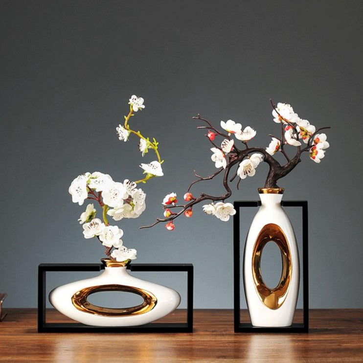 Oralie Modern Hollow Vase Elegant Centerpiece For Contemporary Home Decor And Floral Displays | Lersk