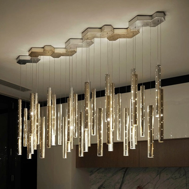 Radiant Elongated Cylindrical Chandelier | Lersk