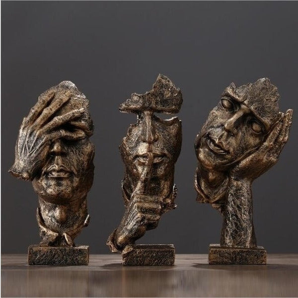 Odin's Faces Sculpture Rustic Nordic Art For Modern Homes | Lersk