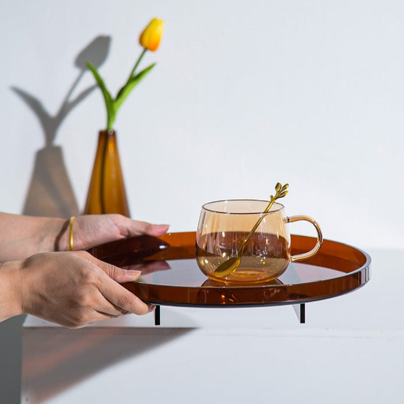 Retro Amber Acrylic Organizer Trays, Round and Rectangular | Lersk