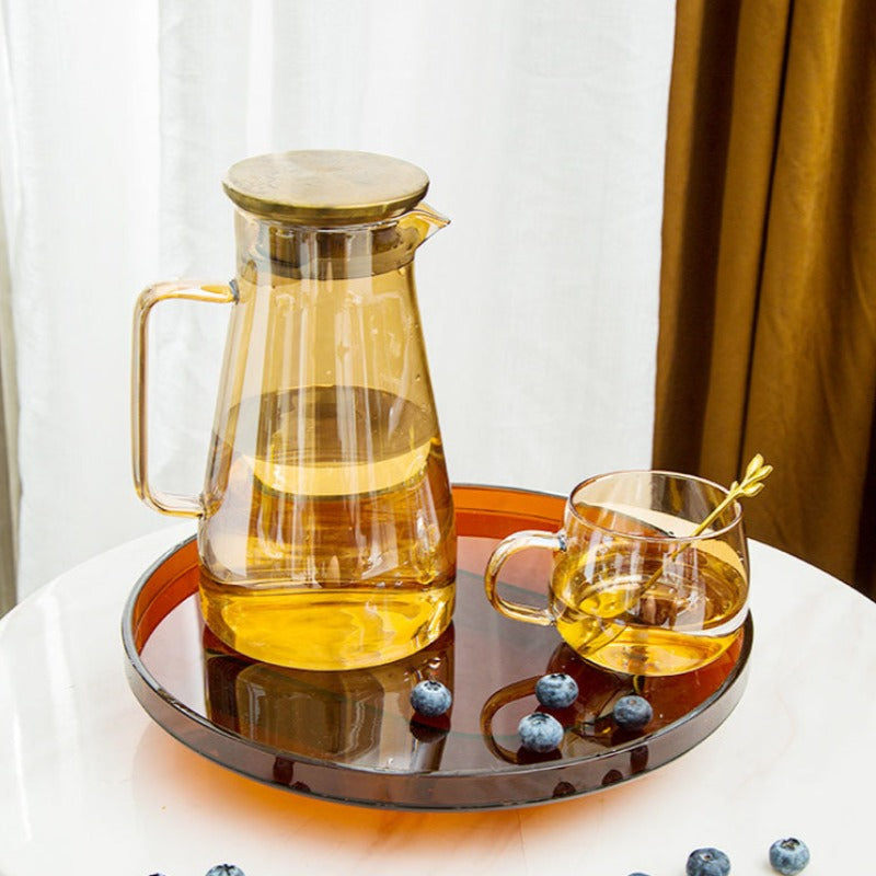 Retro Amber Acrylic Organizer Trays, Round and Rectangular | Lersk