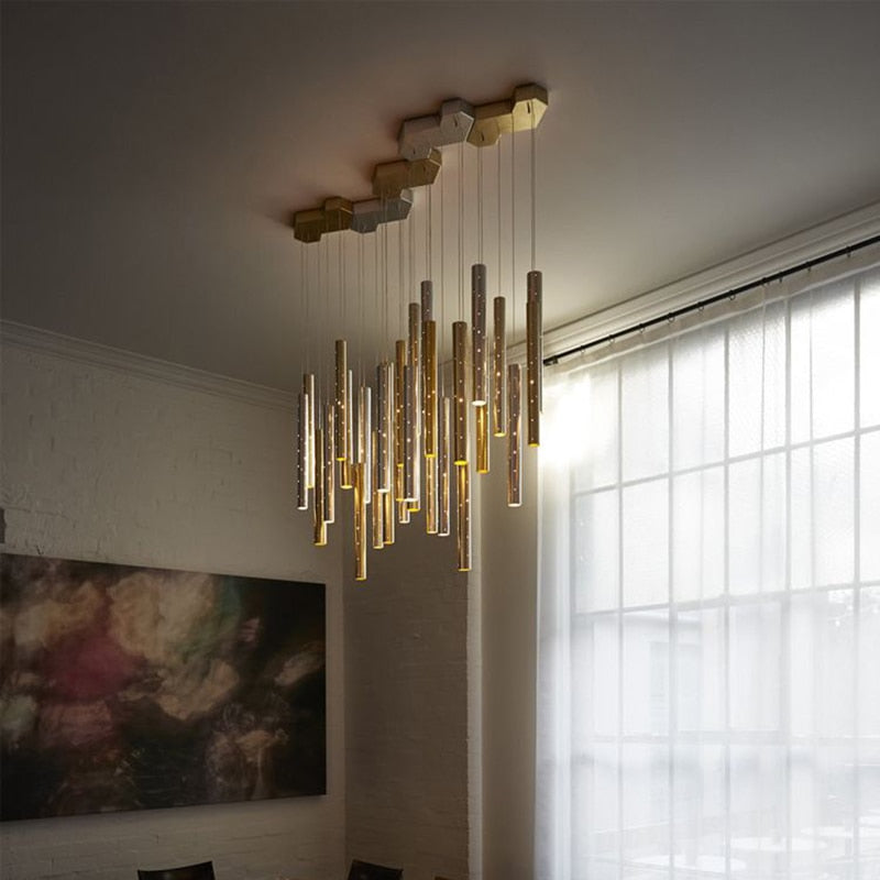 Radiant Elongated Cylindrical Chandelier | Lersk