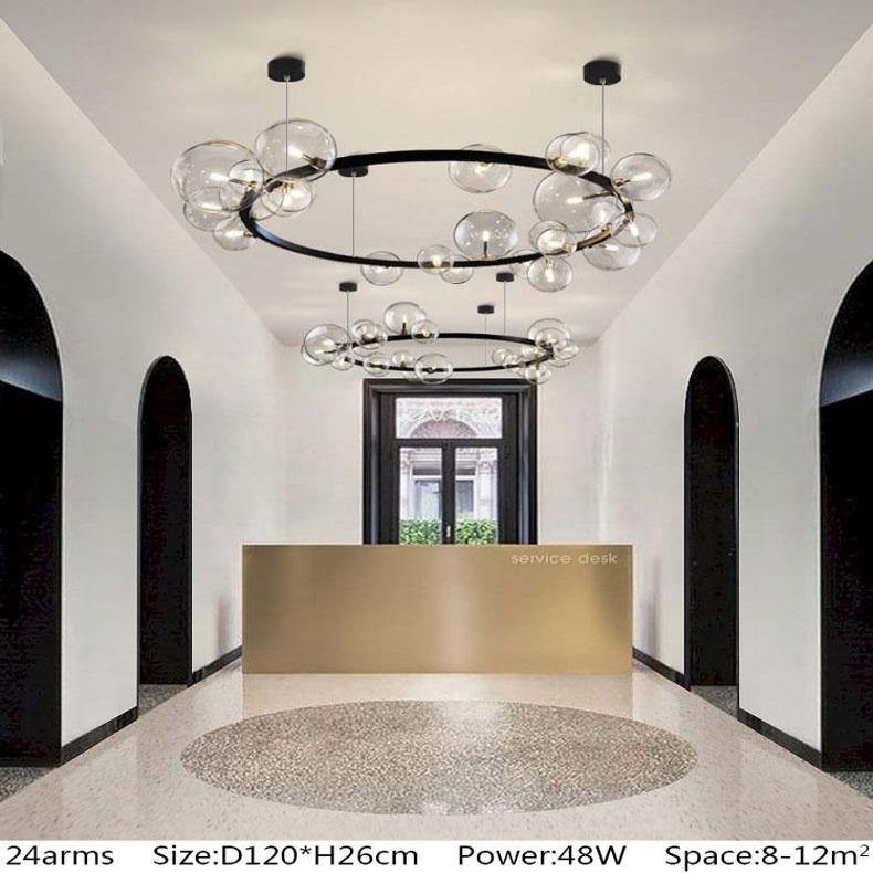 NoirLuxe | Splendido lampadario con lampadine in vetro nero | Lersk