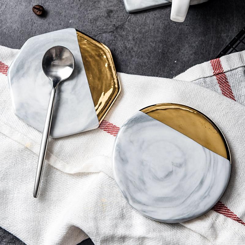 Sottobicchiere in ceramica effetto marmo FjordStone design ispirato al Nord | Lersk