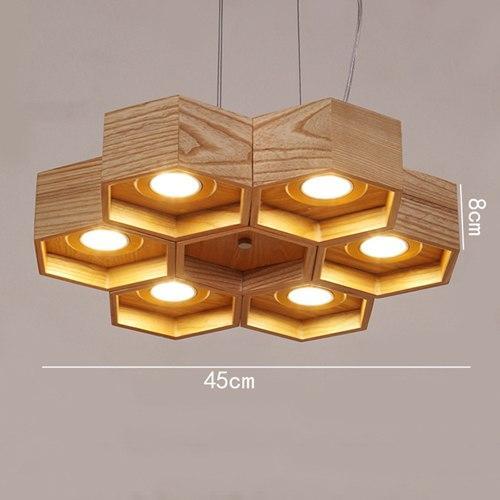 LumiHex Honeycomb Pendant Light In Bamboo And Wood | Lersk