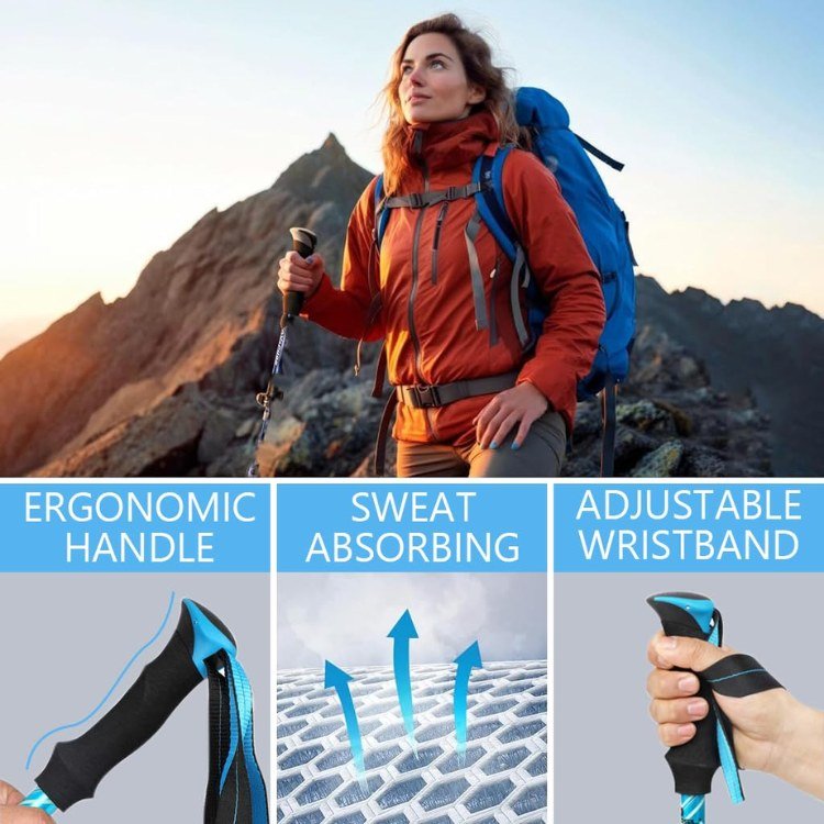 TrailEase Ultra Light Ergonomic Adjustable Trekking Poles | Lersk
