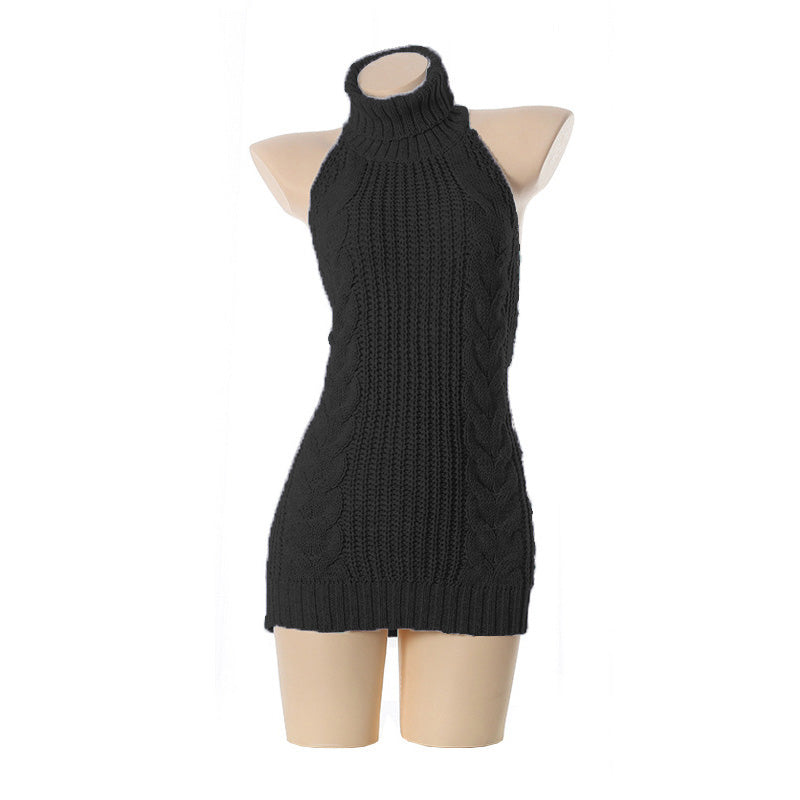 Bold Backless Off-Shoulder Knit Sweater for Nightlife | Lersk
