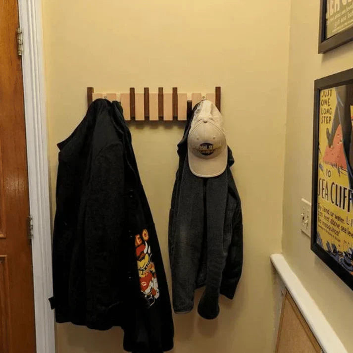 Talvero | Wooden Piano Coat Rack Wall Hook For Coats And Accessories | Lersk