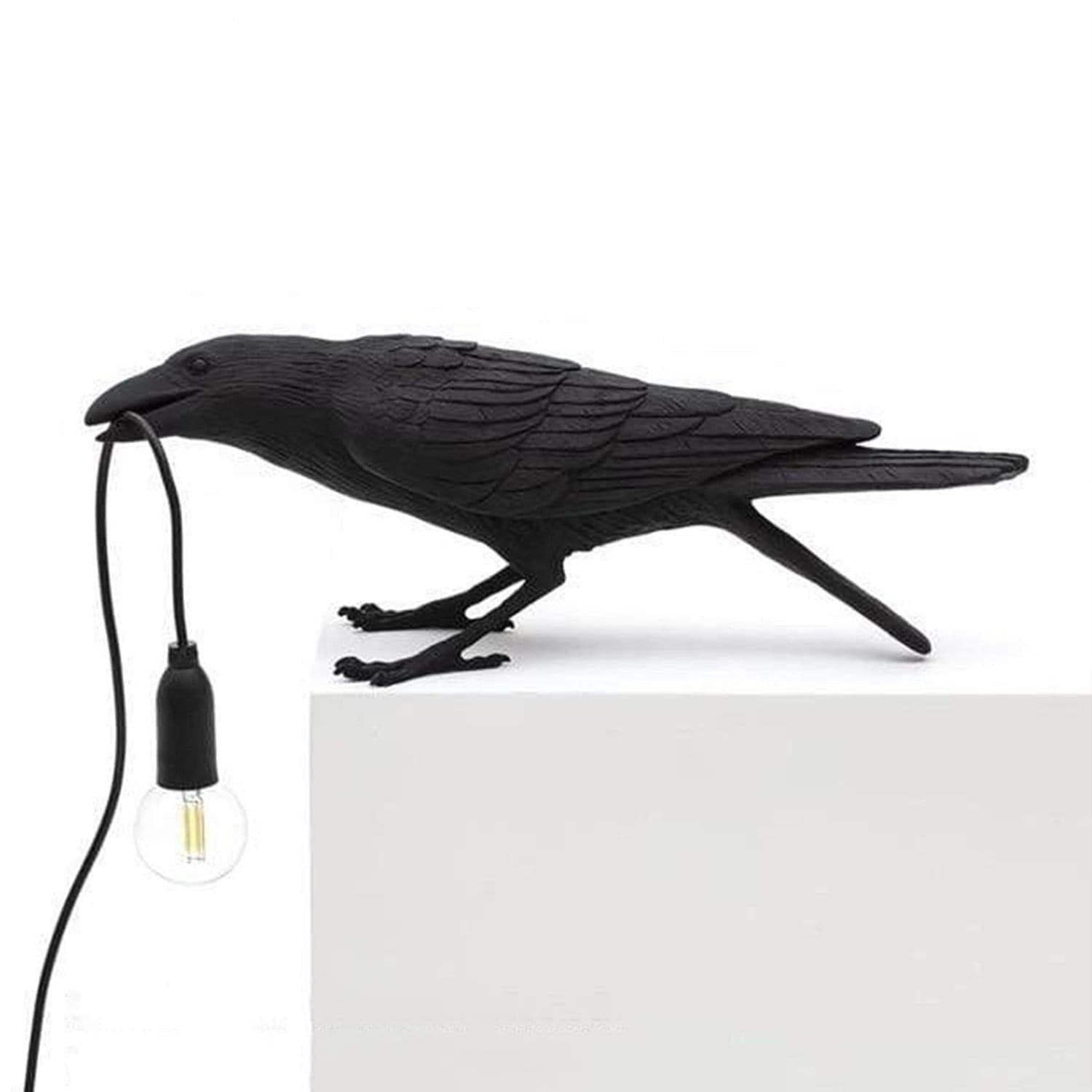 Rookhaven Whimsical Raven Bird Table Lamp for Living Room | Lersk