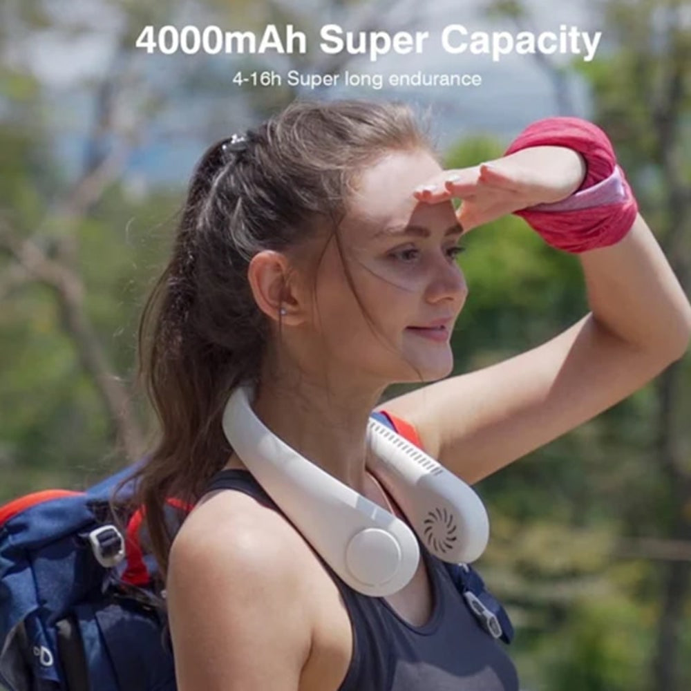 Rechargeable Battery Portable Neck Fan Hands-Free Wearable Fan | Lersk