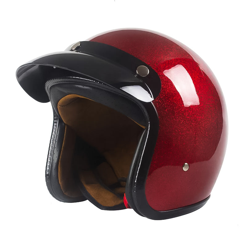 Retro Cruiser Open Face Helm DOT-zertifiziert Leicht und Bequem für Fahrer | Lersk