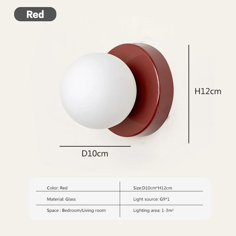 LumoVela Slim Glass Orb Wall Light Nordic LED Sconce | Lersk