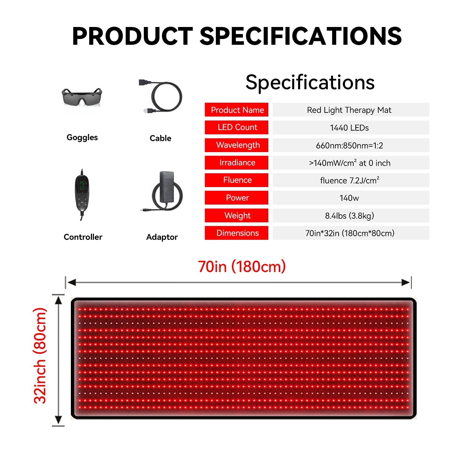 LED Light Therapy Device | 7-Wavelength LED Light Therapy Device for Face & Body | Lersk
